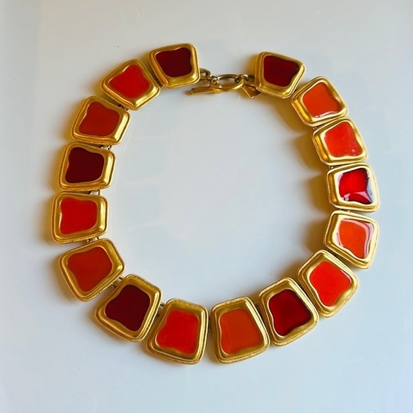 Vintage Anne Klein Byzantine Enameled Necklace - Picture 2 of 9